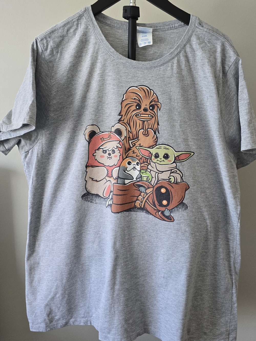 Gray Womens Star Wars, Baby Yoda with Cute Friends - XXL